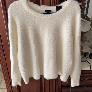 COPY - White Soft Fuzzy Crop Sweater